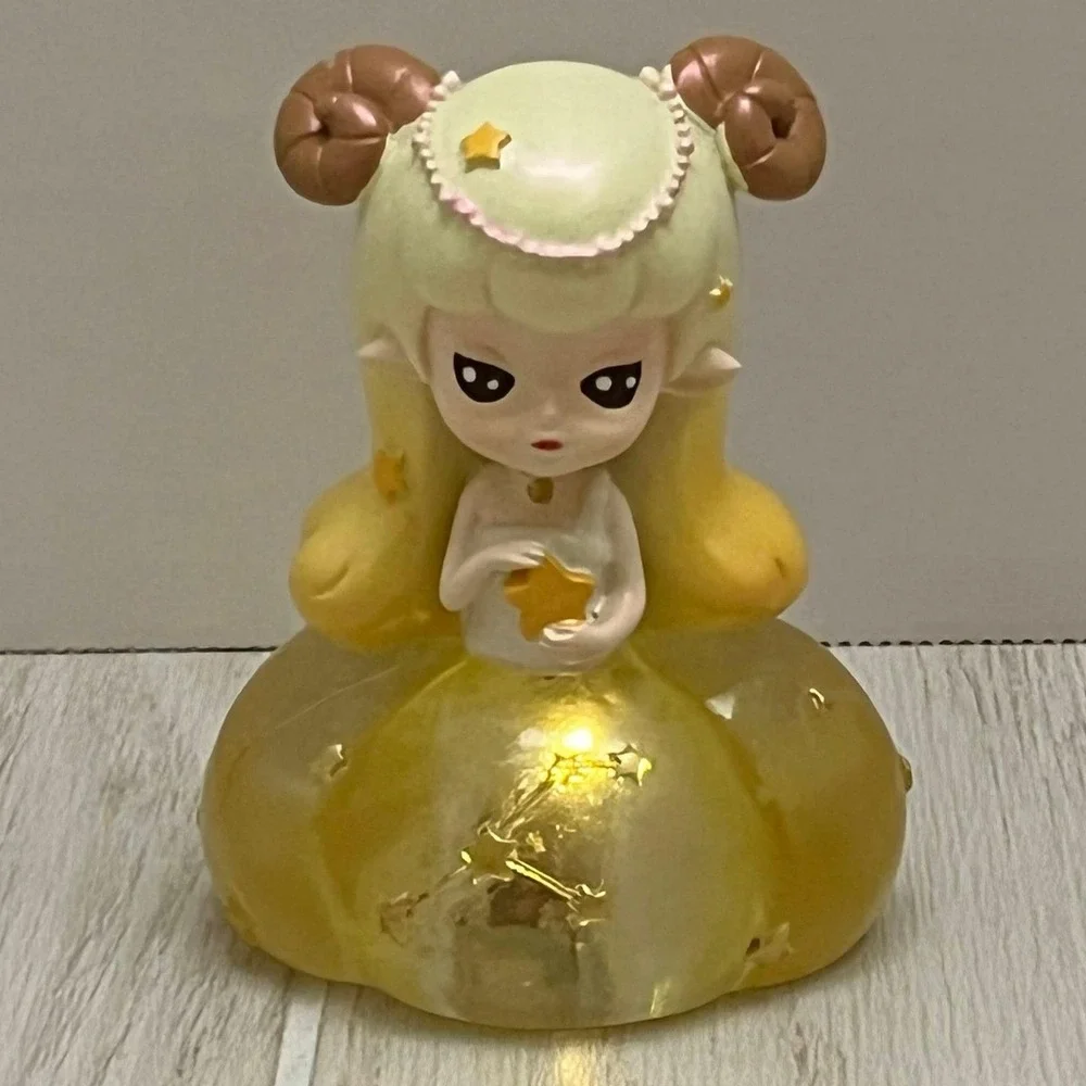 Light Up Zodiac Sign Constellation Figure Aries Ram Horns Yellow Girl Astrology